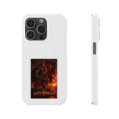 Slim Phone Case — Dark Viking Warrior 'Sixty Forever' Graphic