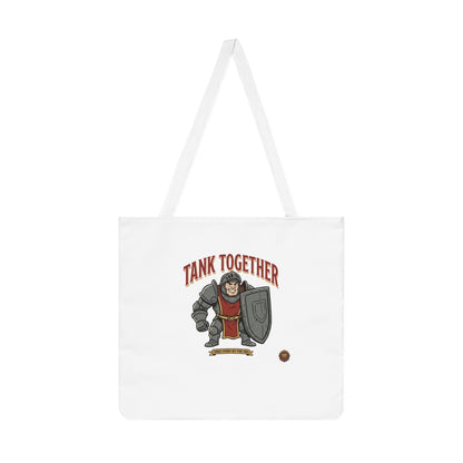 Tank Together Tote Bag – Funny RPG Tank Character Shield Design