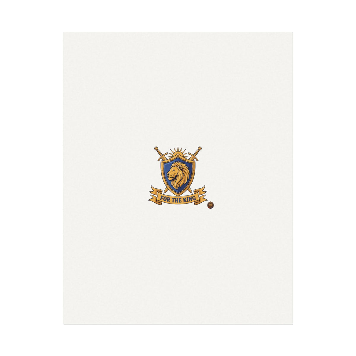 Lion Crest Watercolor Poster — 'Bow to the King' Matte Art Print