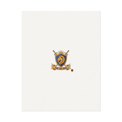 Lion Crest Watercolor Poster — 'Bow to the King' Matte Art Print