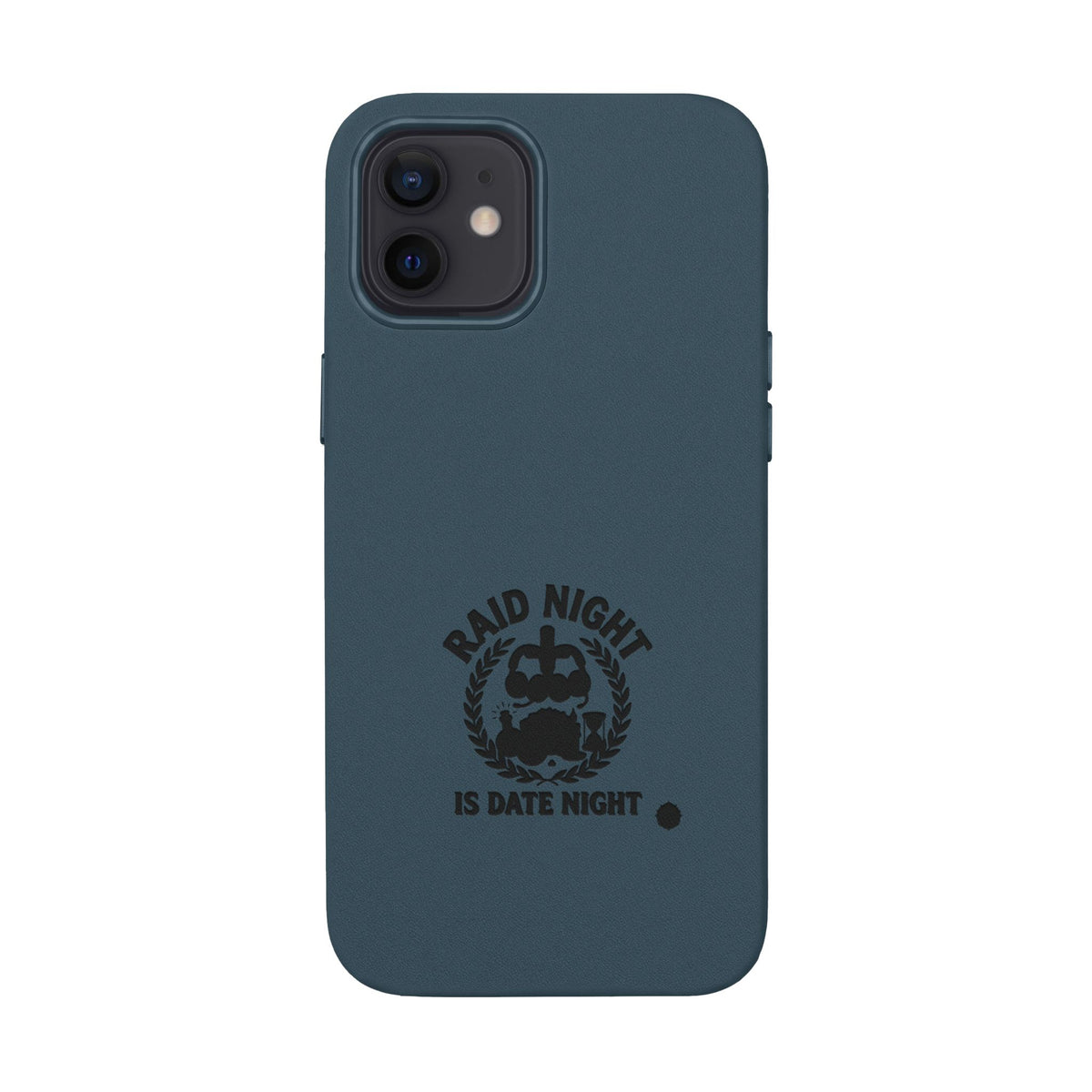 Engraved PU Leather Phone Case — 'Raid Night' Embossed Protective Cover