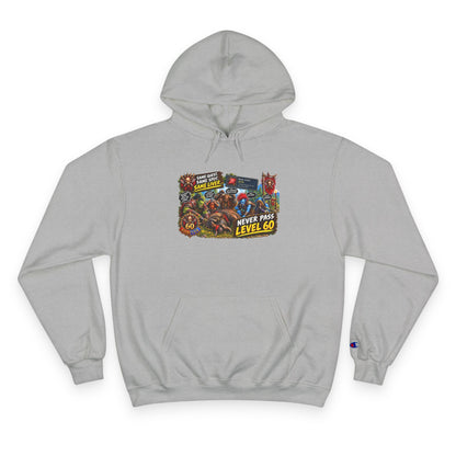 Gaming Champion Hoodie — "Never Pass Level 60" Retro RPG Graphic Hoodie