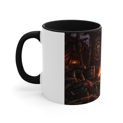 Viking Warcamp Accent Mug — Norse Battle Scene Coffee Cup