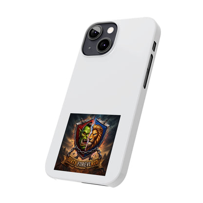 Slim Phone Case — Fantasy Shield Orc & Lion Crest "Sixty Forever"