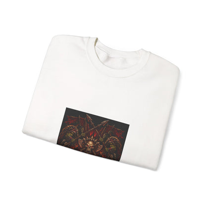Crewneck Sweatshirt — Gothic Skull & Flames "Seven For Hell" Graphic