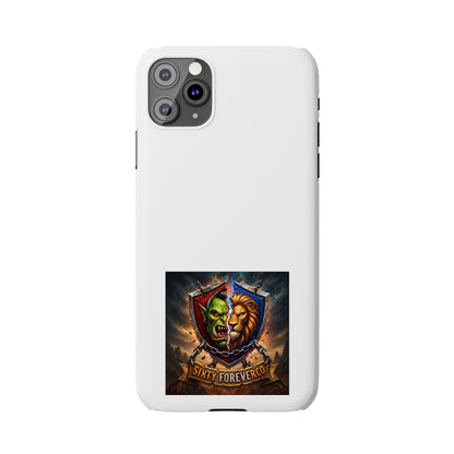 Slim Phone Case — Fantasy Shield Orc & Lion Crest "Sixty Forever"