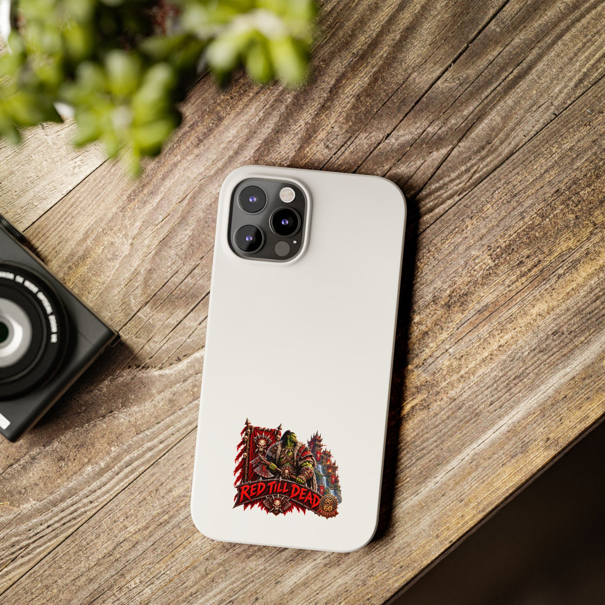 Slim Phone Case — “Red Till Dead” Vintage Horror Graphic