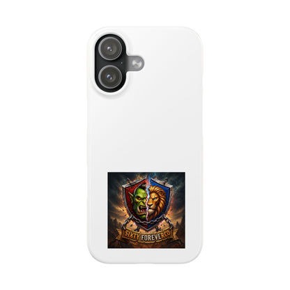 Slim Phone Case — Fantasy Shield Orc & Lion Crest "Sixty Forever"