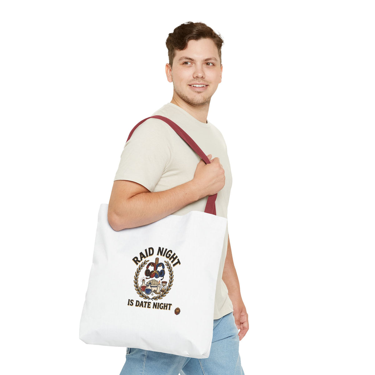 Raid Night Is Date Night Tote Bag — Military Police Themed Canvas Tote