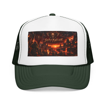Foam Trucker Hat — Dark Fantasy 'Satanic' Apocalypse Graphic Cap