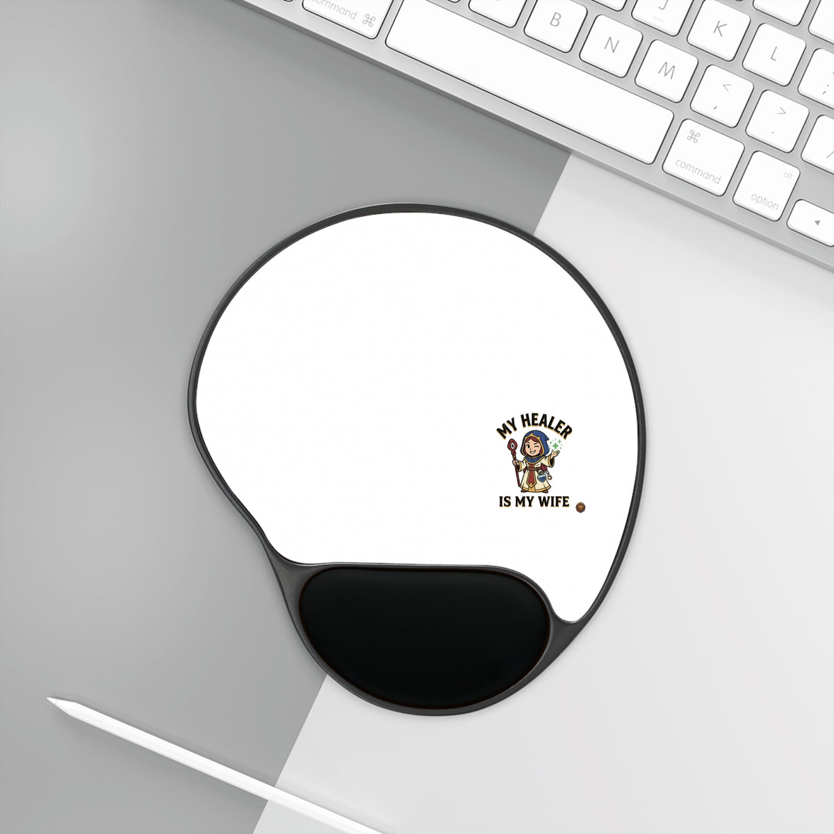 Mouse Pad — "My Healer Is My Wife" Ergonomic Wrist Rest Mousepad for Nurses & Caregivers