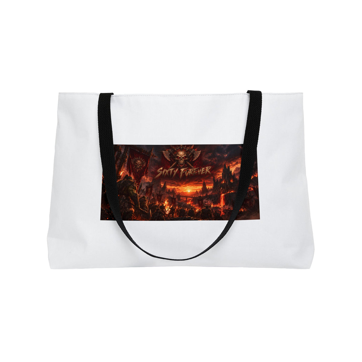 Weekender Tote Bag — Rustic Campfire 'Soulmates' Graphic Travel Tote
