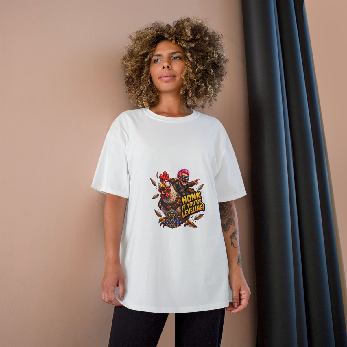 Gamer Chicken "Honk If You’re Leveling" T‑Shirt