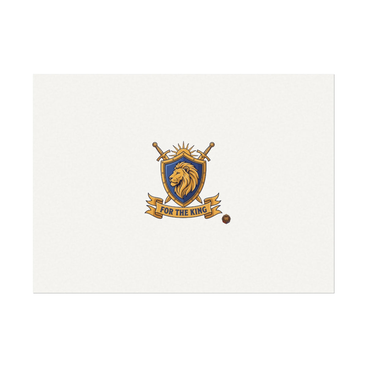 Lion Crest Watercolor Poster — 'Bow to the King' Matte Art Print