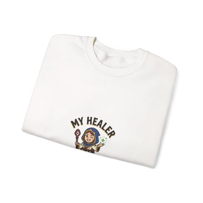 My Healer Is My Wife Sweatshirt — Cute RPG Medic Wife Crewneck