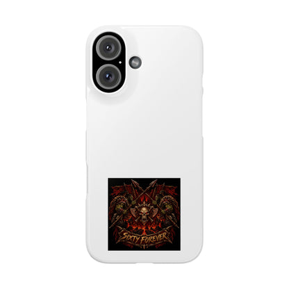 Slim Phone Case — 'Sixty Forever' Gothic Skull & Wings Design