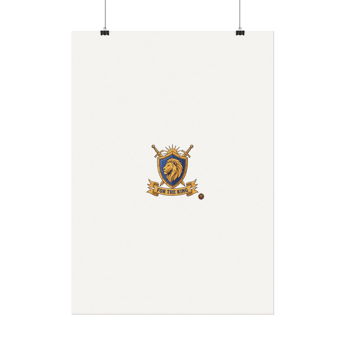 Lion Crest Watercolor Poster — 'Bow to the King' Matte Art Print