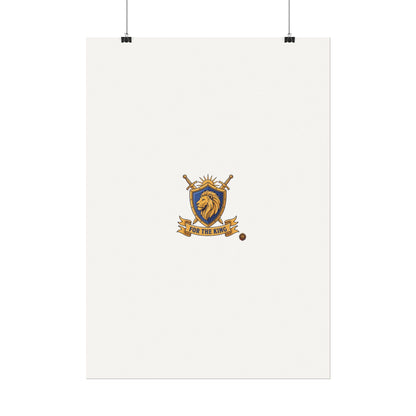Lion Crest Watercolor Poster — 'Bow to the King' Matte Art Print