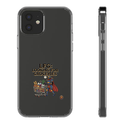 Clear Phone Case — “LFG: Looking For Groceries” Grocery Shopper Design