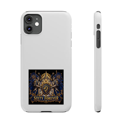 Slim Phone Case — "Sixty Forever" Shield Knight Graphic