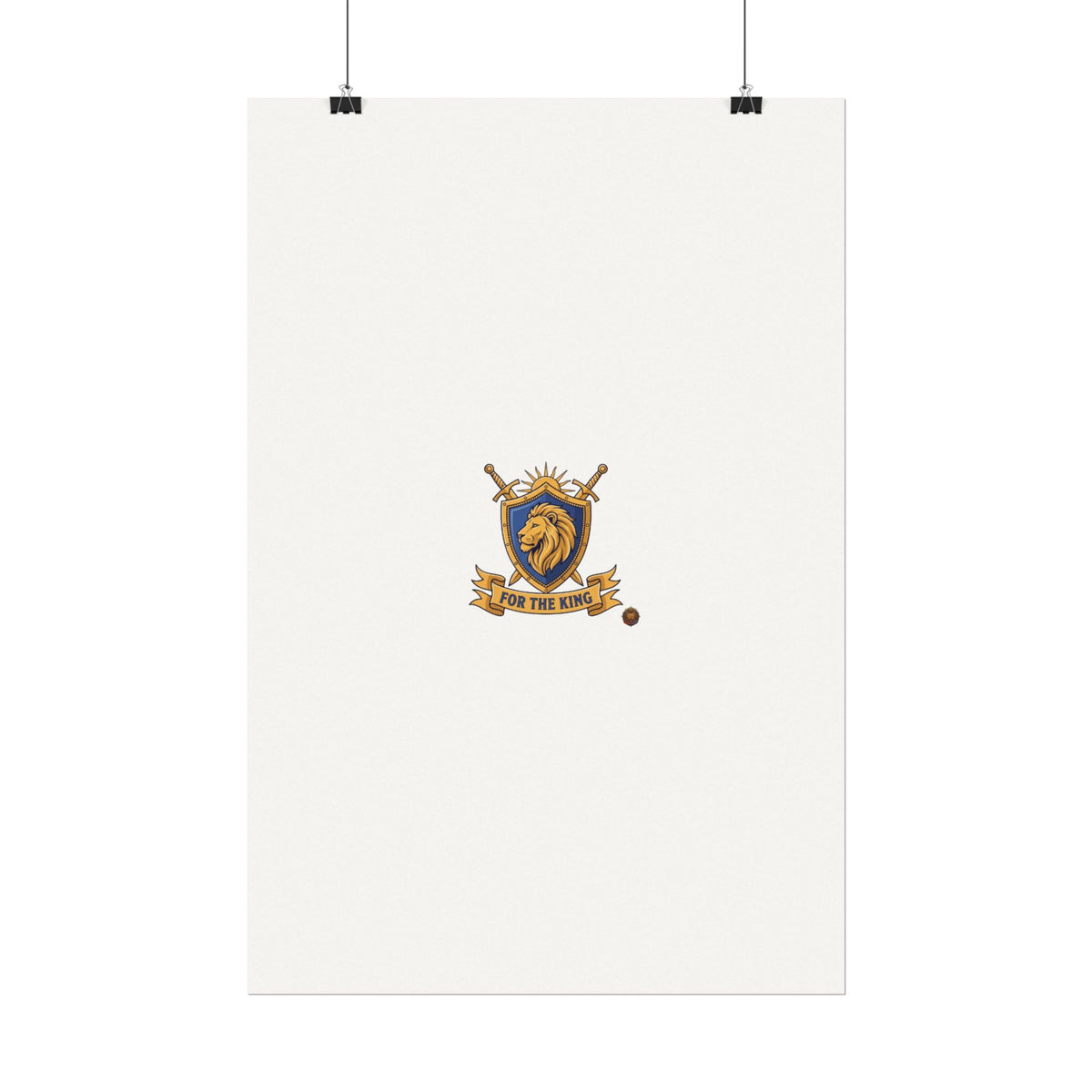 Lion Crest Watercolor Poster — 'Bow to the King' Matte Art Print