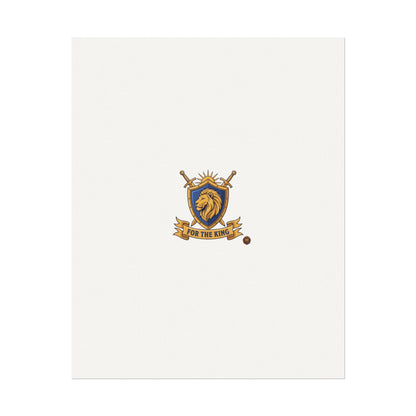 Lion Crest Watercolor Poster — 'Bow to the King' Matte Art Print