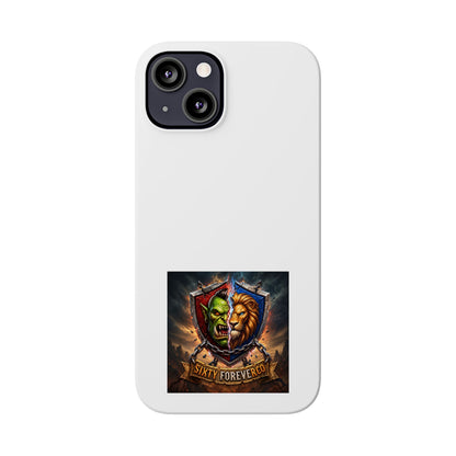 Slim Phone Case — Fantasy Shield Orc & Lion Crest "Sixty Forever"