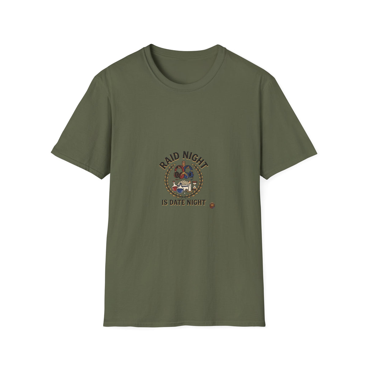 Raid Night Is Date Night T-Shirt — Military Skull Crest Graphic Tee