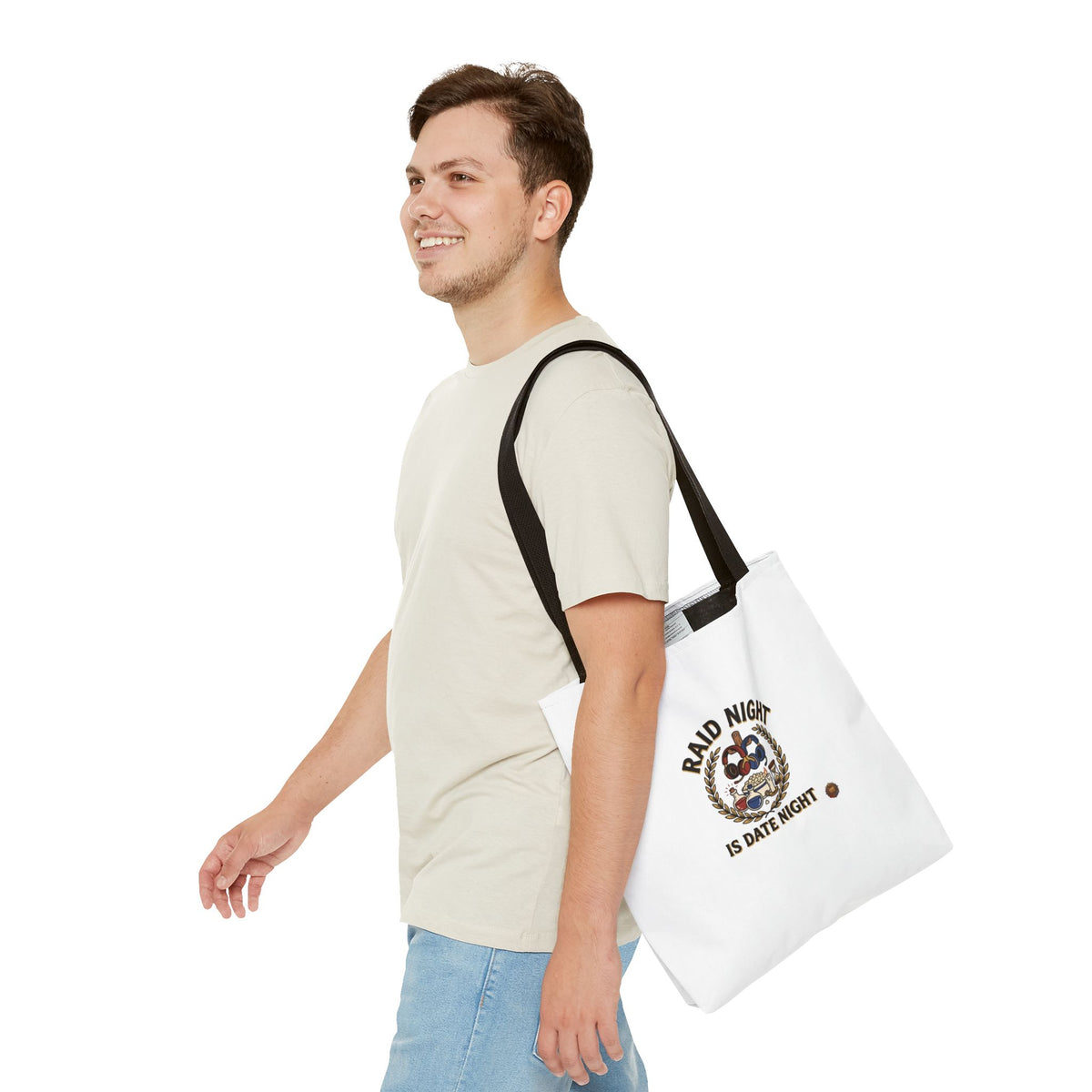 Raid Night Is Date Night Tote Bag — Military Police Themed Canvas Tote
