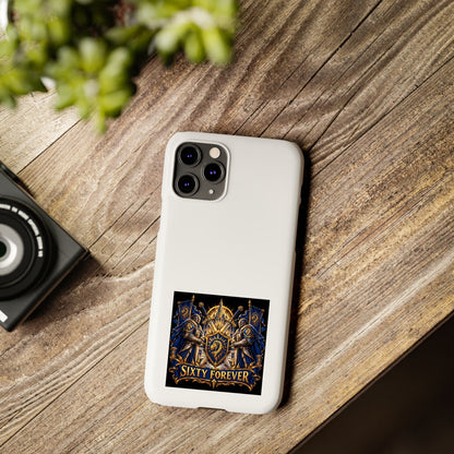 Slim Phone Case — "Sixty Forever" Shield Knight Graphic