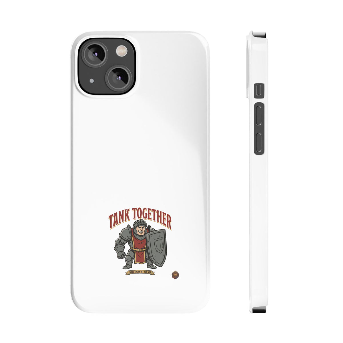 Slim Phone Case — "Tank Together" Medieval Tank Warrior Design