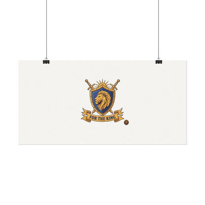 Lion Crest Watercolor Poster — 'Bow to the King' Matte Art Print