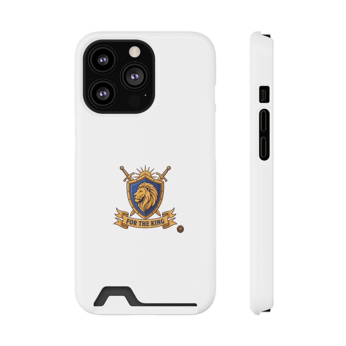Lion Crest Phone Card Case — 'For The King' Slim Wallet Phone Case
