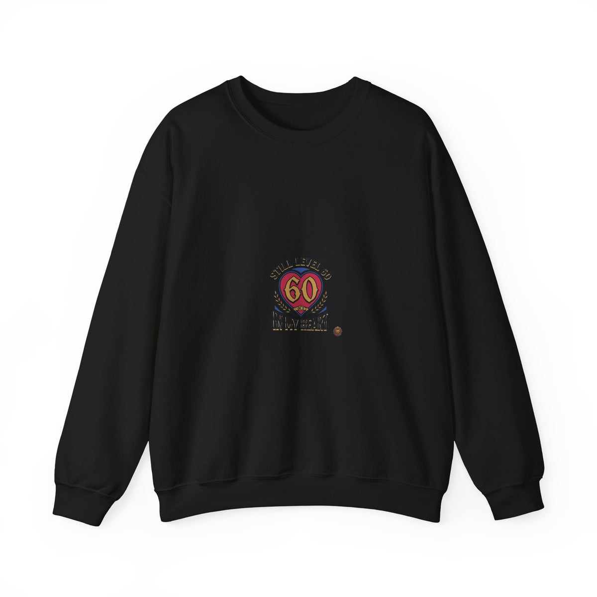 60th Birthday Sweatshirt - "Still Level 60 in My Heart" Retro Crest Crewneck