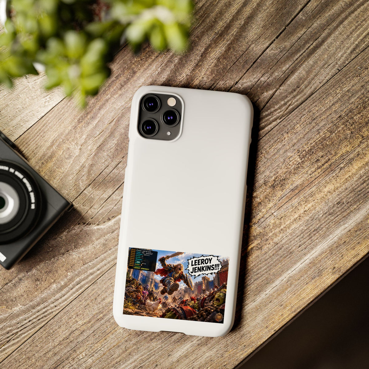 Slim Phone Case — 'Leeroy Jenkins!' Gaming Meme Design