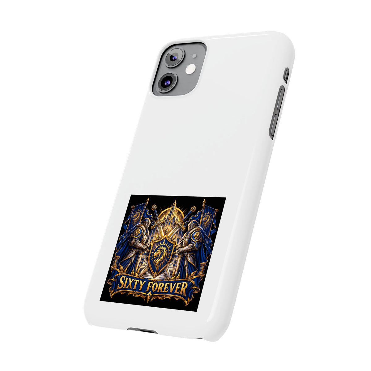 Slim Phone Case — "Sixty Forever" Shield Knight Graphic