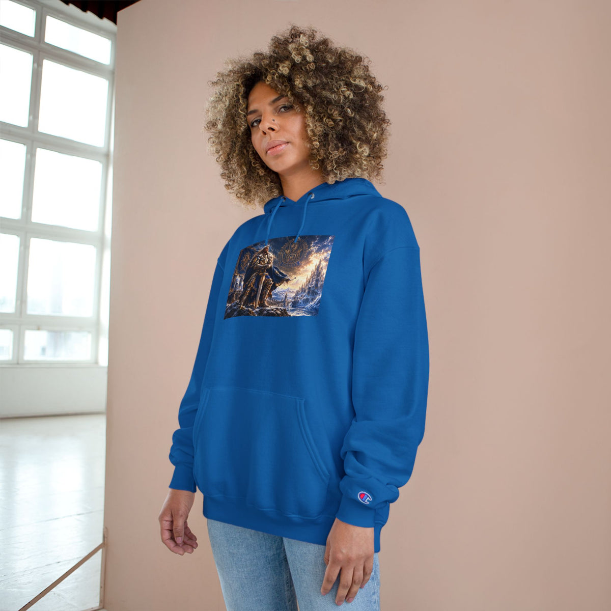 Viking Warrior Winter Hoodie – Norse Longship Battle Graphic
