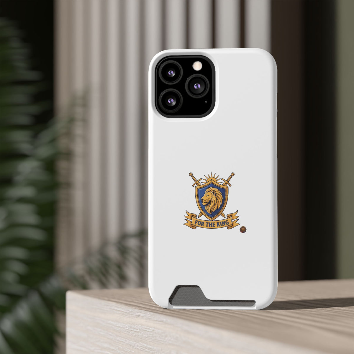 Lion Crest Phone Card Case — 'For The King' Slim Wallet Phone Case
