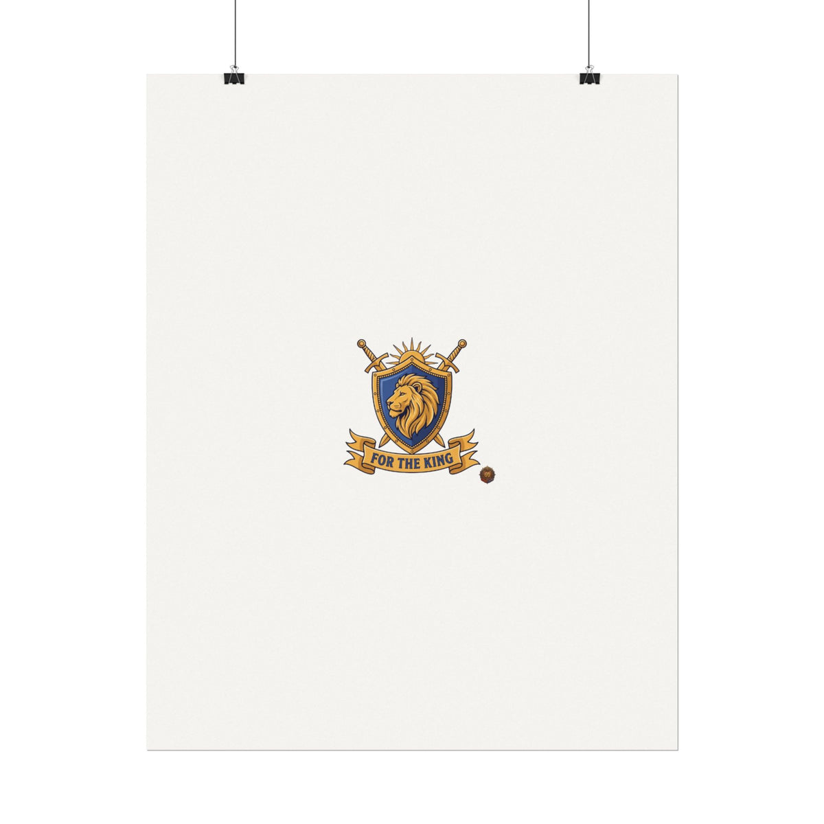 Lion Crest Watercolor Poster — 'Bow to the King' Matte Art Print