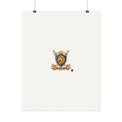 Lion Crest Watercolor Poster — 'Bow to the King' Matte Art Print
