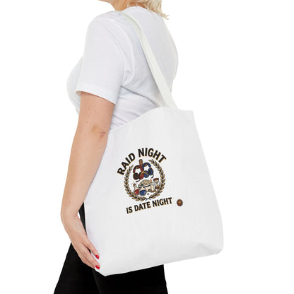 Raid Night Is Date Night Tote Bag — Military Police Themed Canvas Tote
