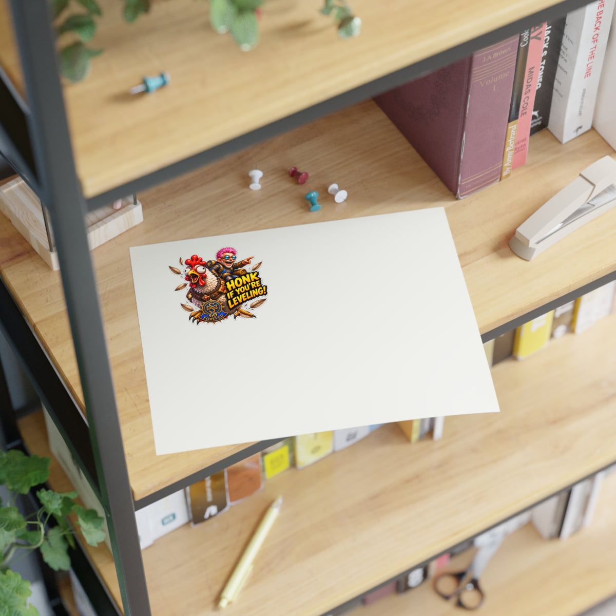 Honk If You’re Leveling! Gamer Chicken Sticker Sheet — RPG Level-Up Decor