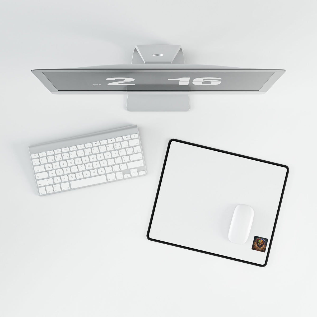 Gaming Desk Mat with Gryphon Emblem — Large Mouse Pad for PC Setup