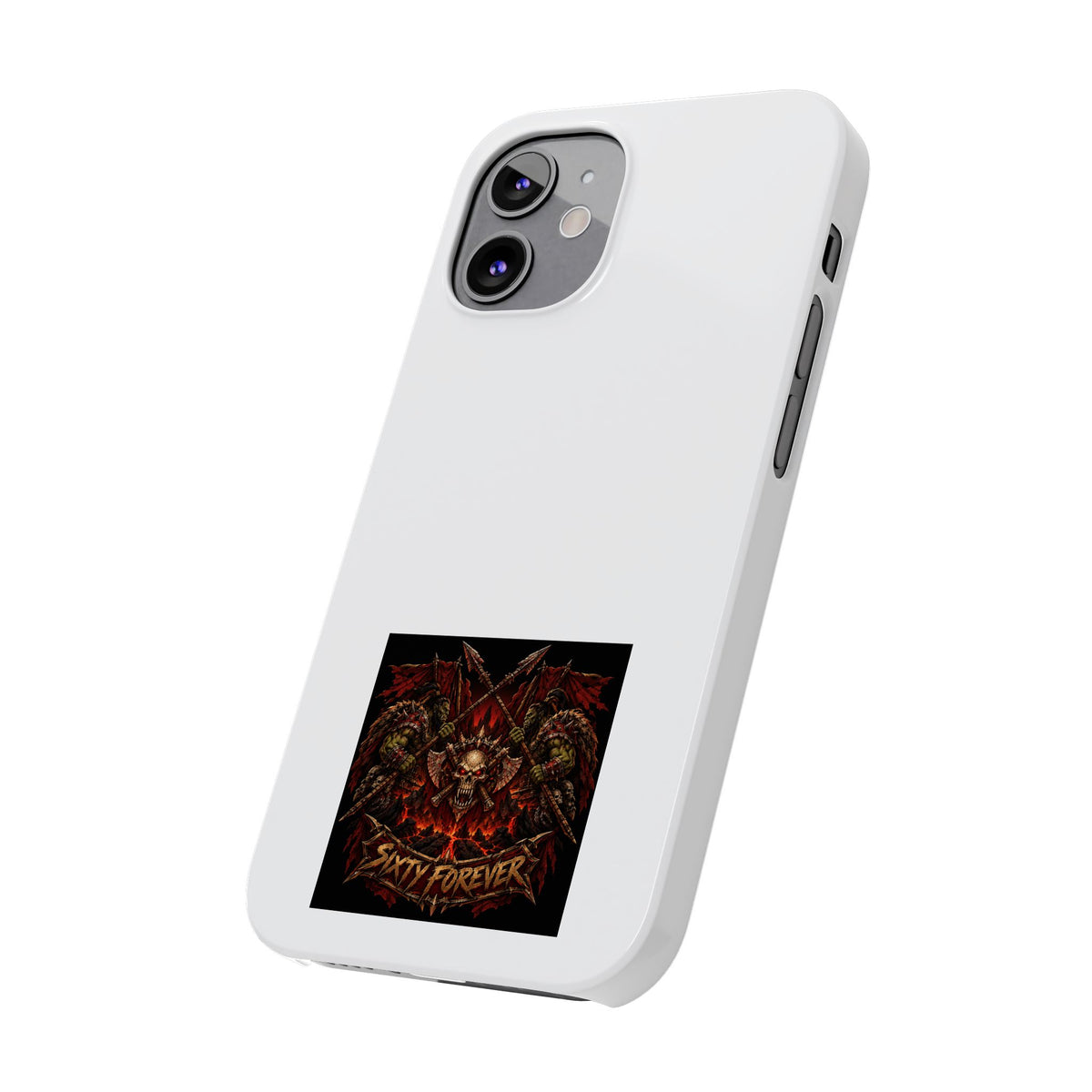 Slim Phone Case — 'Sixty Forever' Gothic Skull & Wings Design