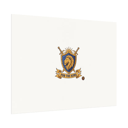 Lion Crest Watercolor Poster — 'Bow to the King' Matte Art Print