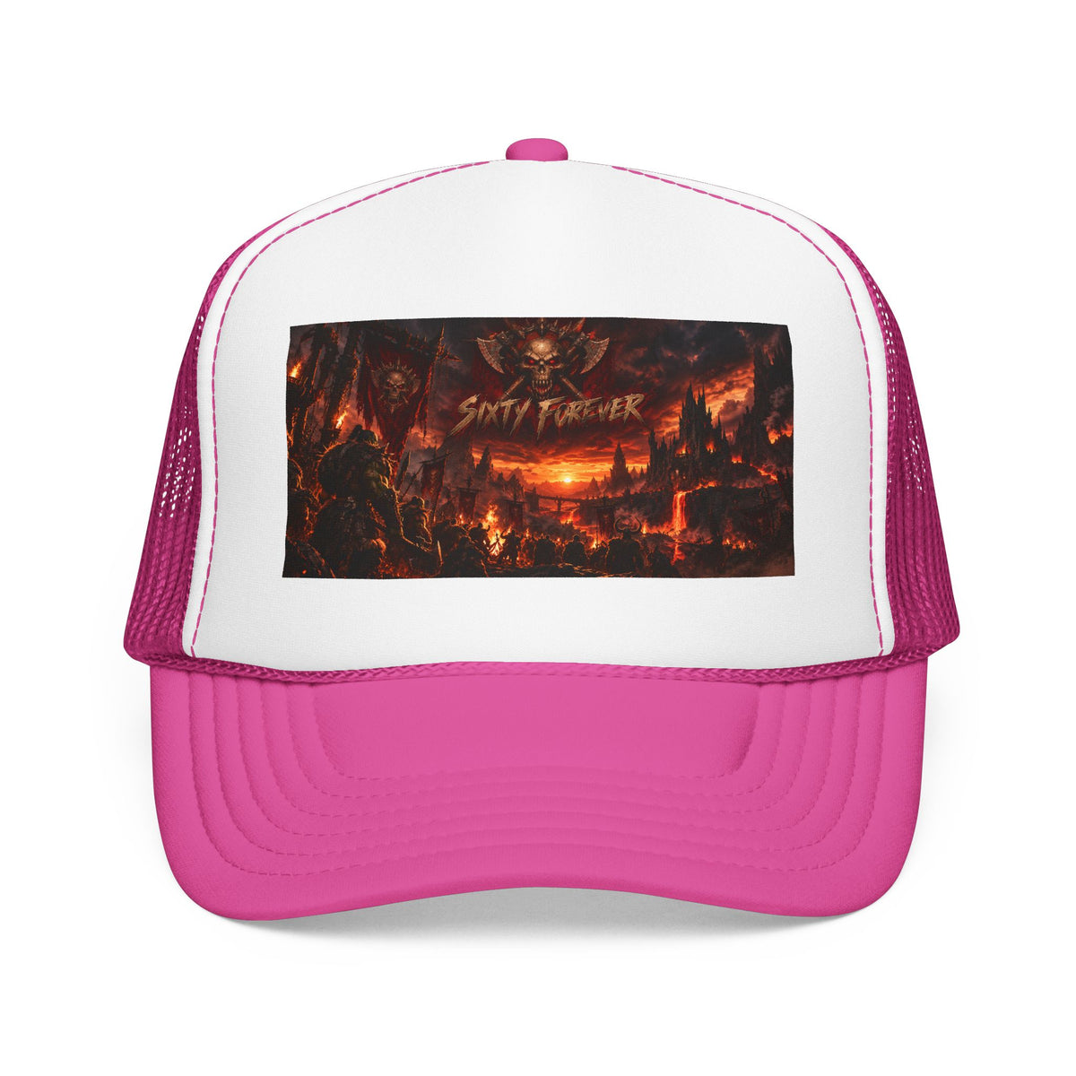 Foam Trucker Hat — Dark Fantasy 'Satanic' Apocalypse Graphic Cap