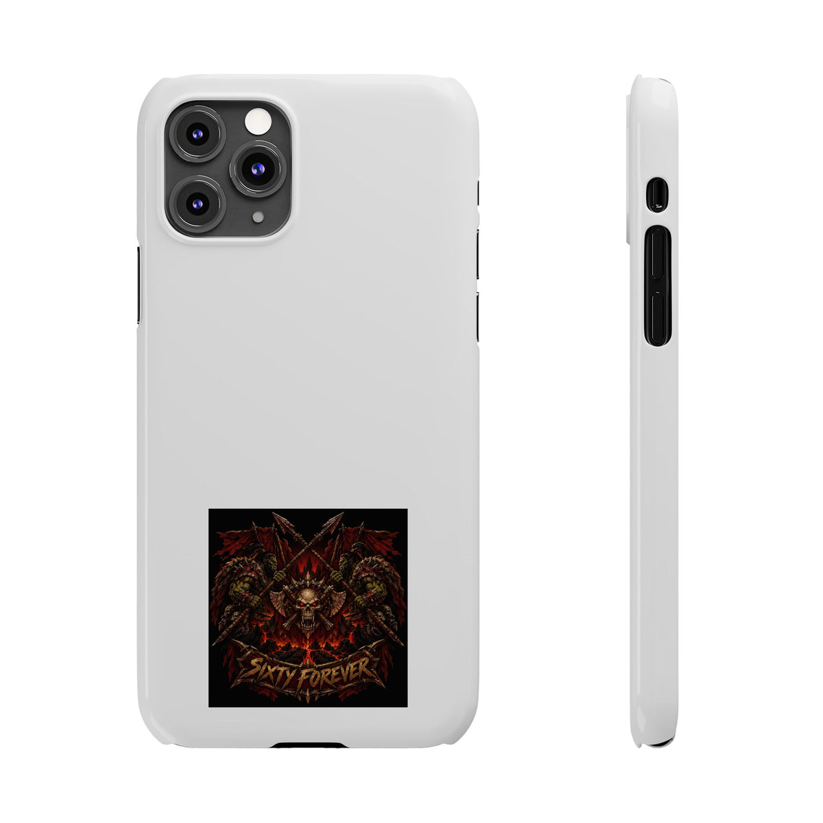 Slim Phone Case — 'Sixty Forever' Gothic Skull & Wings Design