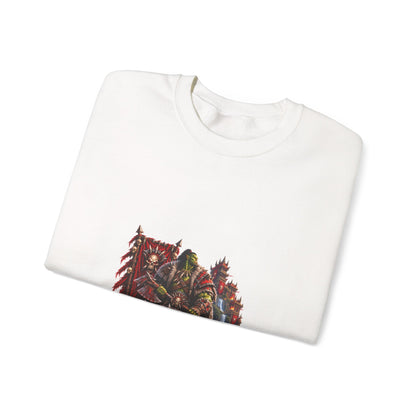 Red Till Dead Graphic Sweatshirt — Gothic Skeleton Horror Crewneck
