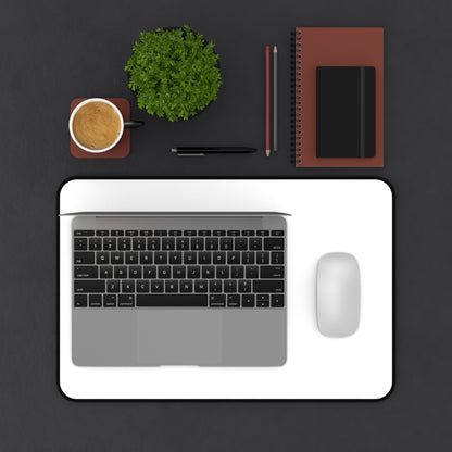Desk Mat — 'Need Before Greed' Gaming/Work Desk Mat (Minimal White Design)