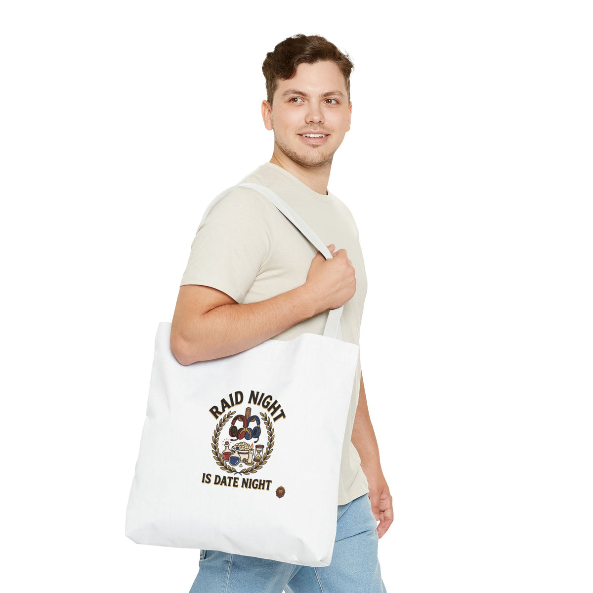 Raid Night Is Date Night Tote Bag — Military Police Themed Canvas Tote